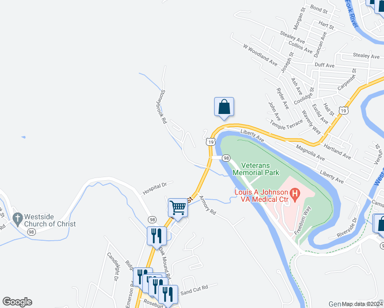 map of restaurants, bars, coffee shops, grocery stores, and more near 24 Stoneybrook Road in Clarksburg