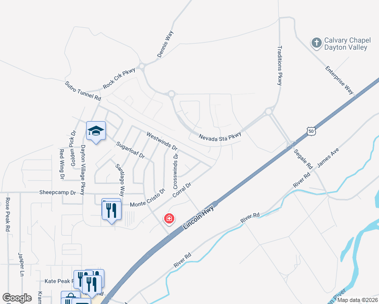 map of restaurants, bars, coffee shops, grocery stores, and more near 620 Westwinds Drive in Dayton