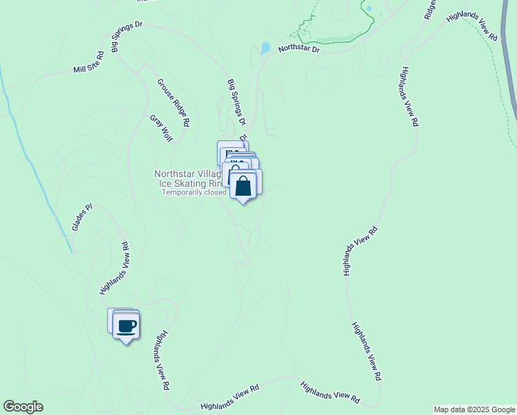 map of restaurants, bars, coffee shops, grocery stores, and more near 8001 Northstar Drive in Truckee