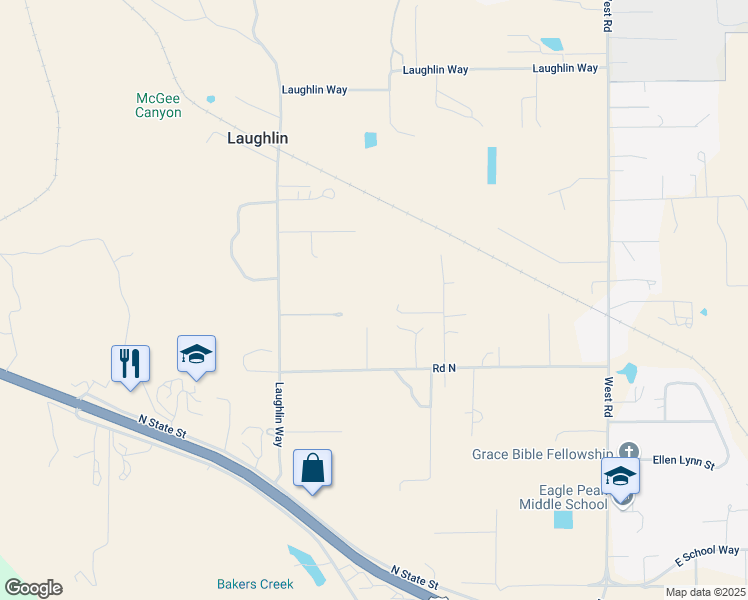 map of restaurants, bars, coffee shops, grocery stores, and more near 9485 Laughlin Way in Redwood Valley