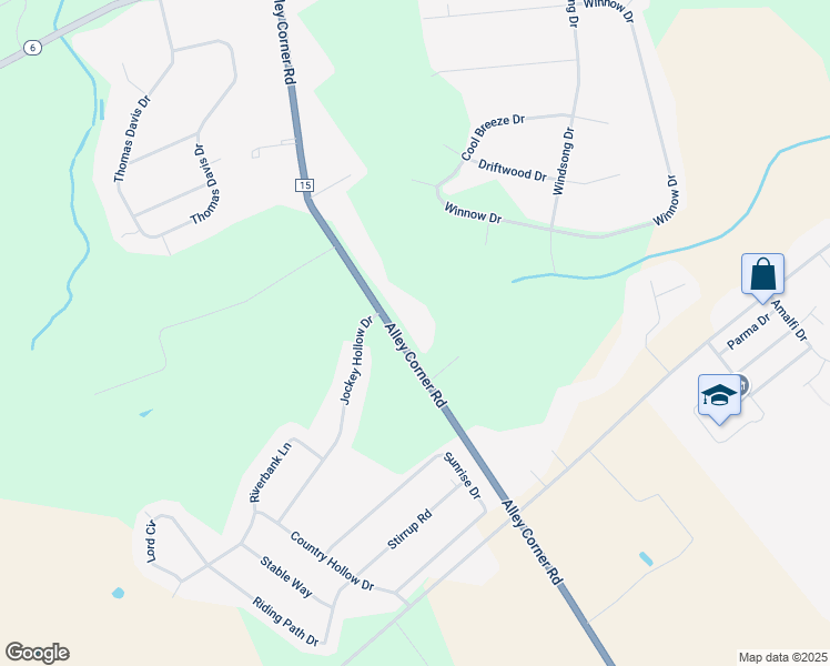 map of restaurants, bars, coffee shops, grocery stores, and more near 1828 Alley Corner Road in Clayton