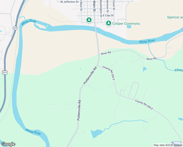 map of restaurants, bars, coffee shops, grocery stores, and more near 1021-1101 Pottersville Road in Spencer