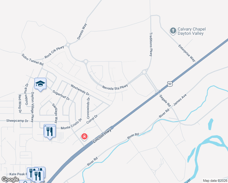 map of restaurants, bars, coffee shops, grocery stores, and more near 730 Butte Creek Road in Dayton