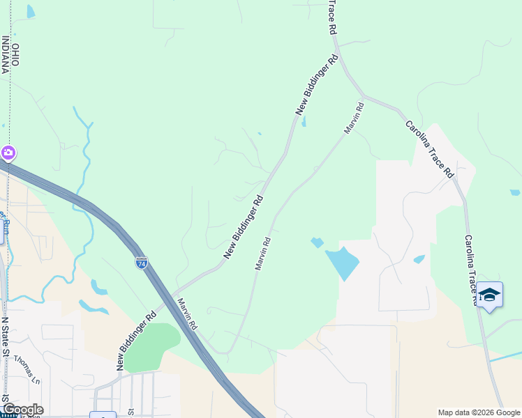 map of restaurants, bars, coffee shops, grocery stores, and more near 10648 New Biddinger Road in Harrison