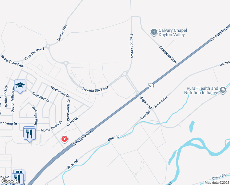 map of restaurants, bars, coffee shops, grocery stores, and more near Lincoln Highway in Dayton