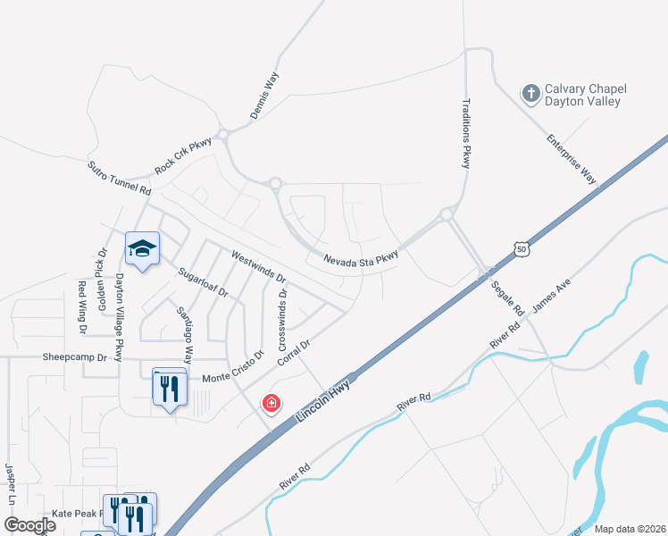 map of restaurants, bars, coffee shops, grocery stores, and more near 730 Butte Creek Road in Dayton