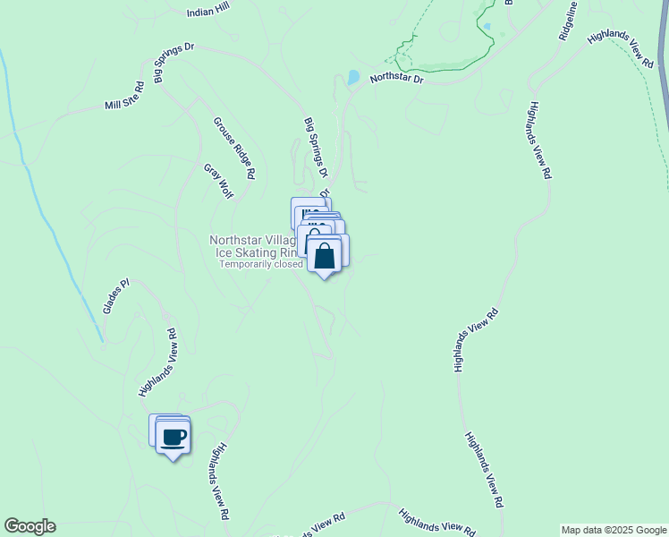 map of restaurants, bars, coffee shops, grocery stores, and more near 8001 Northstar Drive in Truckee