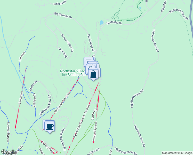 map of restaurants, bars, coffee shops, grocery stores, and more near 8001 Northstar Drive in Truckee
