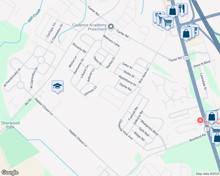 map of restaurants, bars, coffee shops, grocery stores, and more near 1107 Lorenzo Lane in Smyrna