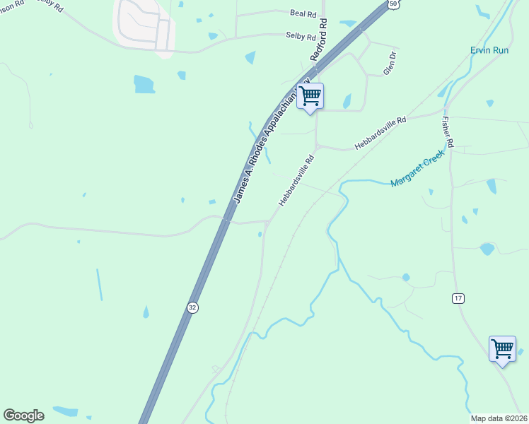 map of restaurants, bars, coffee shops, grocery stores, and more near 7291 Cameron Road in Athens