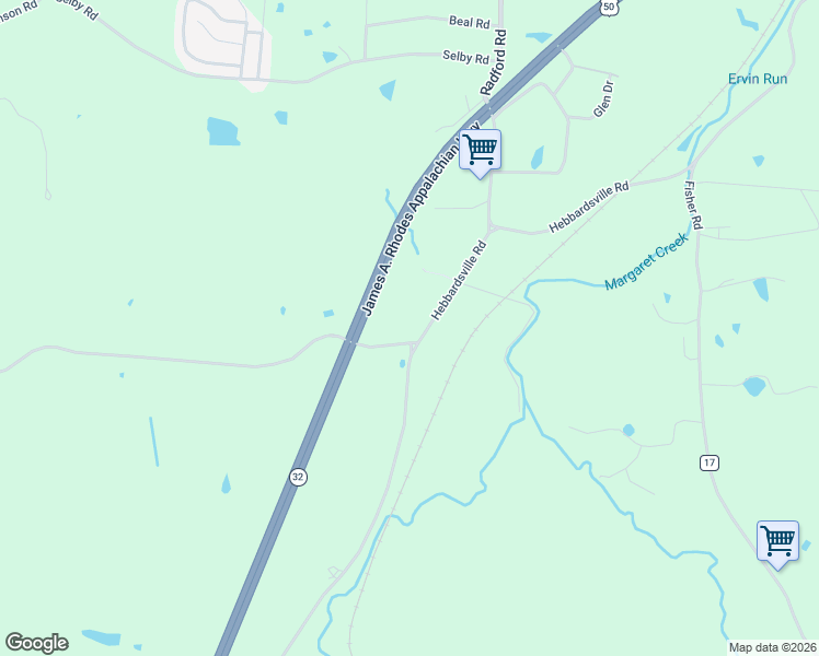 map of restaurants, bars, coffee shops, grocery stores, and more near 7291 Cameron Road in Athens