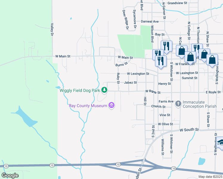 map of restaurants, bars, coffee shops, grocery stores, and more near 1006 West Royle Street in Richmond