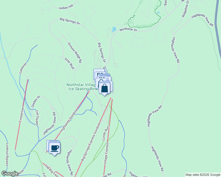 map of restaurants, bars, coffee shops, grocery stores, and more near 8001 Northstar Drive in Truckee