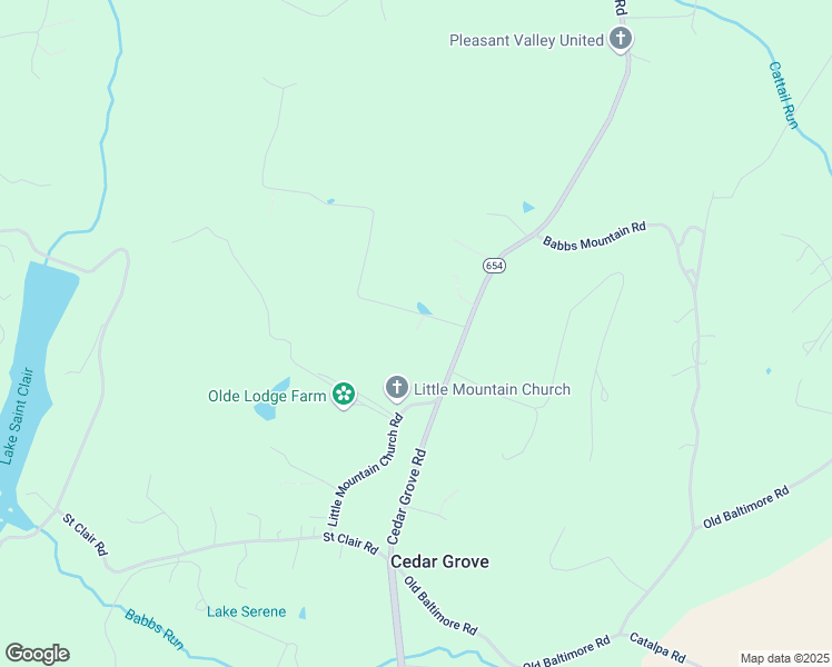 map of restaurants, bars, coffee shops, grocery stores, and more near 1239 Cedar Grove Road in Winchester
