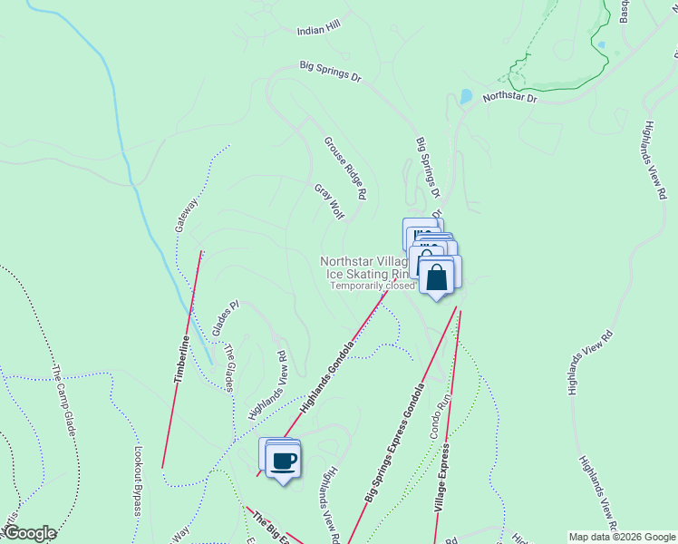 map of restaurants, bars, coffee shops, grocery stores, and more near 1762 Grouse Ridge Road in Truckee