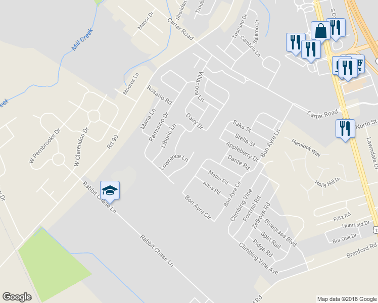 map of restaurants, bars, coffee shops, grocery stores, and more near 58 Vincent Court in Smyrna