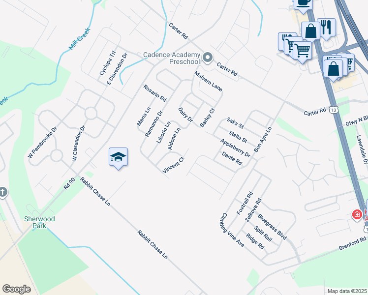 map of restaurants, bars, coffee shops, grocery stores, and more near 58 Vincent Court in Smyrna