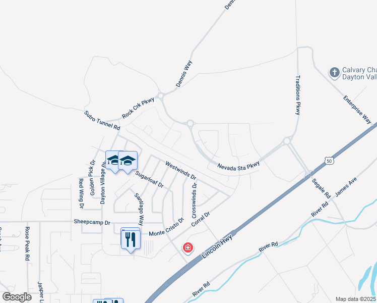 map of restaurants, bars, coffee shops, grocery stores, and more near 813 Egan Canyon Road in Dayton