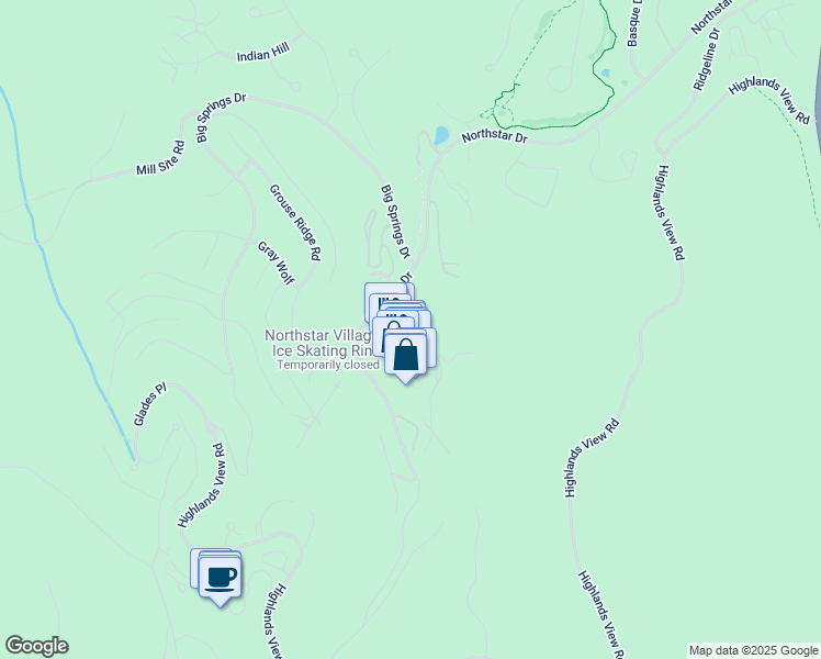 map of restaurants, bars, coffee shops, grocery stores, and more near 314 North Village Drive in Truckee