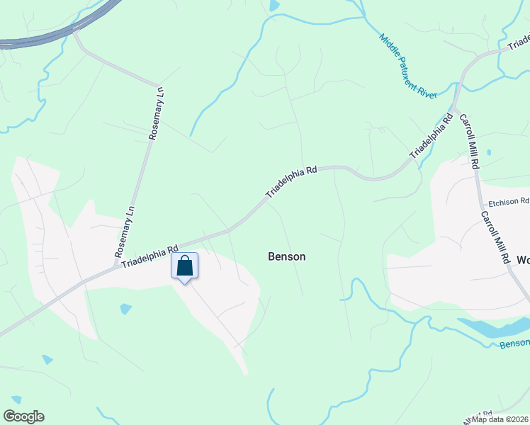 map of restaurants, bars, coffee shops, grocery stores, and more near 12665 Triadelphia Road in Ellicott City