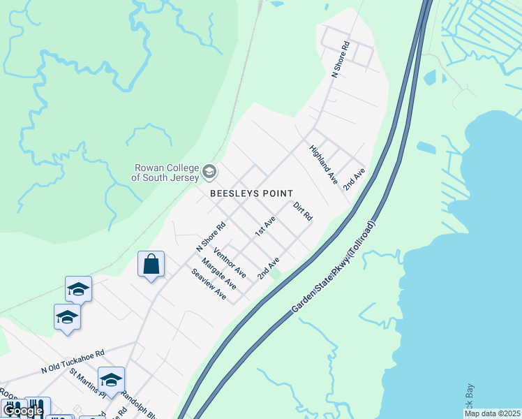 map of restaurants, bars, coffee shops, grocery stores, and more near 14 East Maple Shade Lane in Marmora