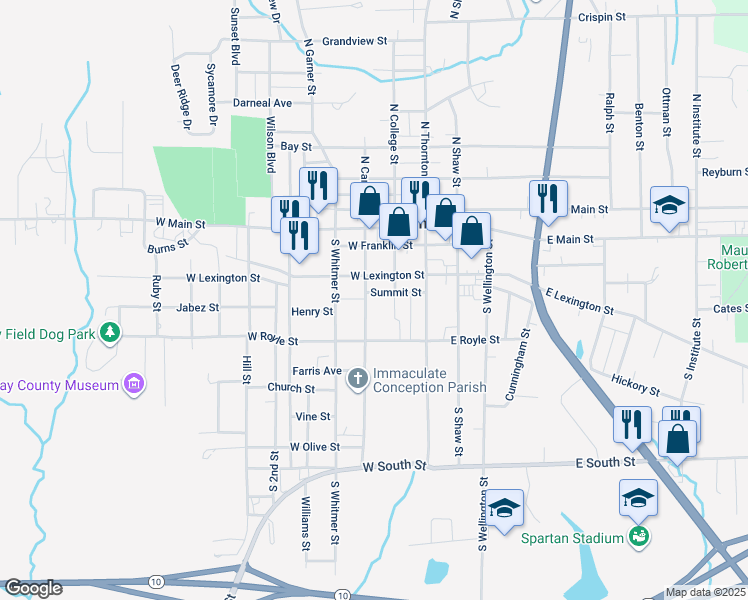 map of restaurants, bars, coffee shops, grocery stores, and more near 306 South Camden Street in Richmond
