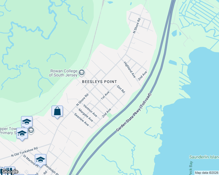 map of restaurants, bars, coffee shops, grocery stores, and more near 14 East Maple Shade Lane in Marmora