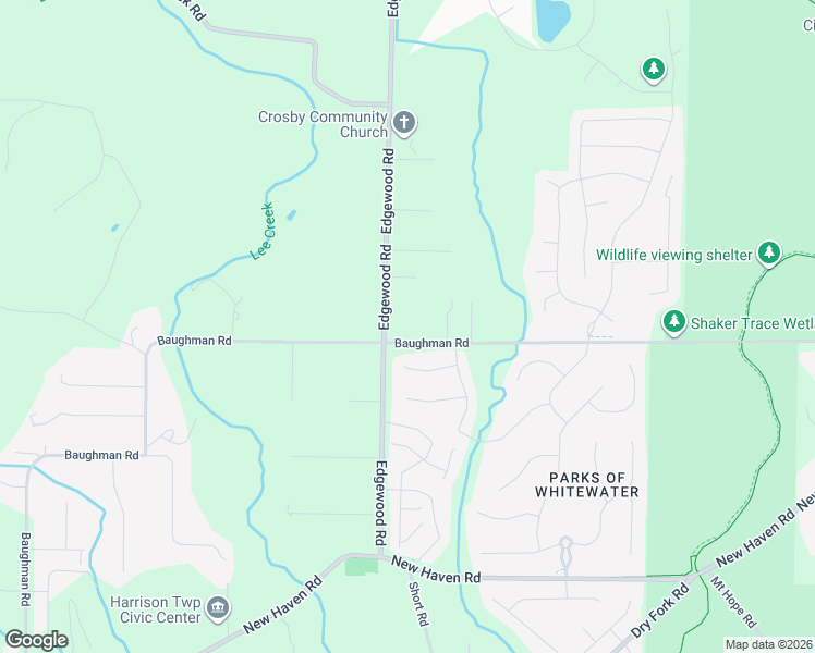 map of restaurants, bars, coffee shops, grocery stores, and more near 9686 Baughman Road in Harrison