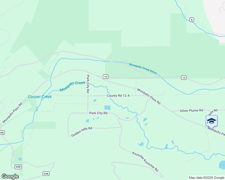 map of restaurants, bars, coffee shops, grocery stores, and more near Mosquito Pass Road in Alma