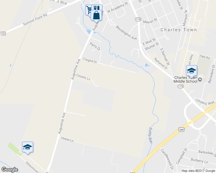 map of restaurants, bars, coffee shops, grocery stores, and more near 295 Cassilis Lane in Charles Town