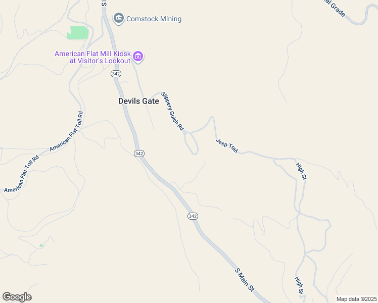 map of restaurants, bars, coffee shops, grocery stores, and more near 2901 Slippery Gulch Road in Virginia City