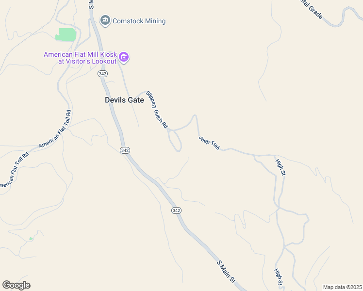 map of restaurants, bars, coffee shops, grocery stores, and more near 2901 Slippery Gulch Road in Virginia City