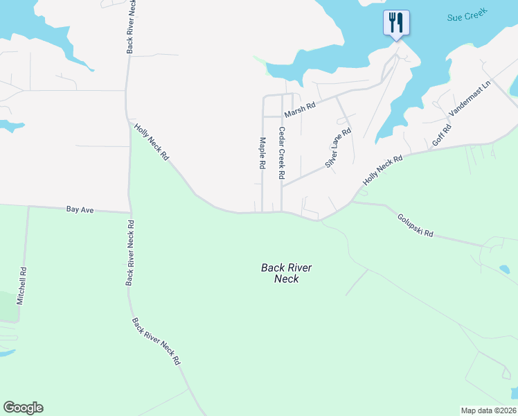 map of restaurants, bars, coffee shops, grocery stores, and more near 1830 Holly Neck Road in Essex