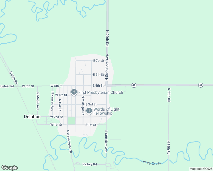 map of restaurants, bars, coffee shops, grocery stores, and more near 400 East 5th Street in Delphos