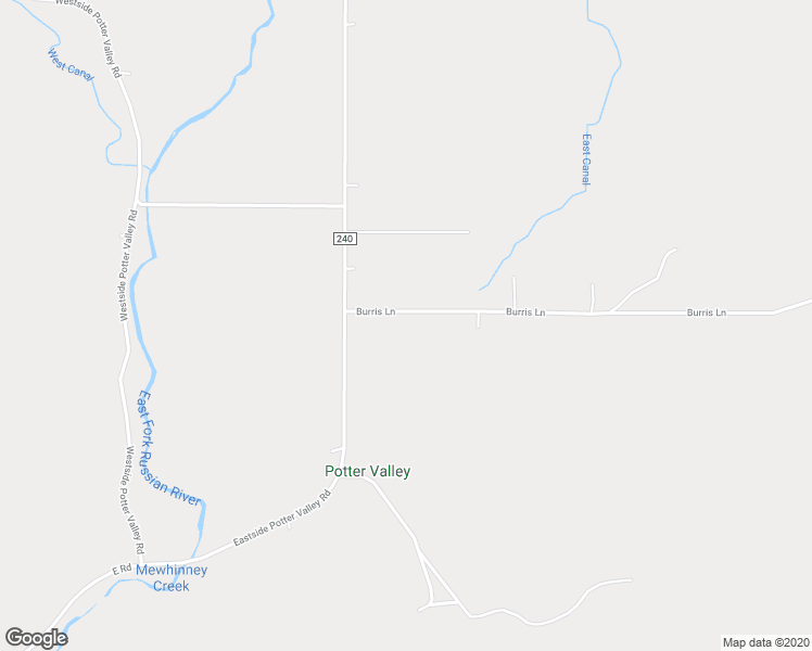map of restaurants, bars, coffee shops, grocery stores, and more near 11151 Burris Lane in Potter Valley