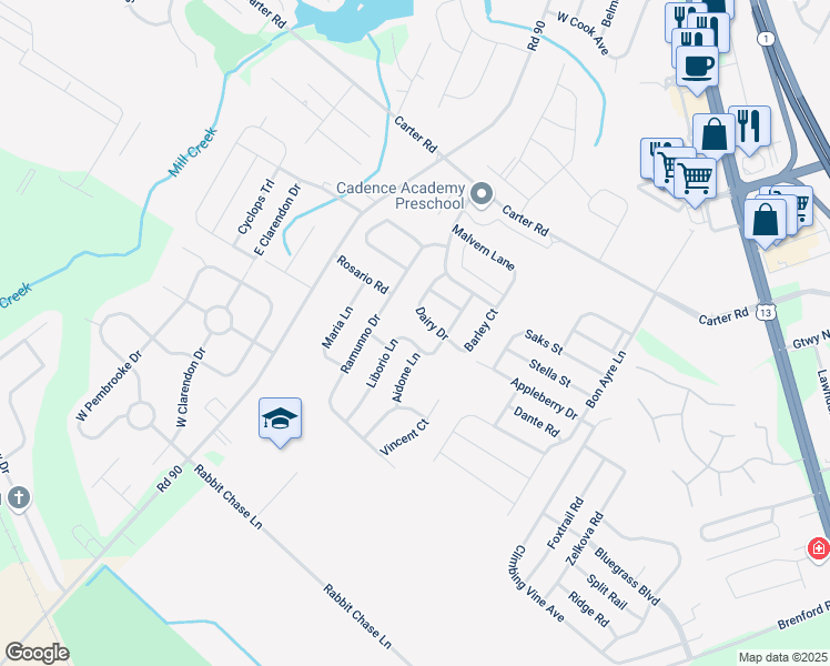 map of restaurants, bars, coffee shops, grocery stores, and more near 14 Liborio Lane in Smyrna