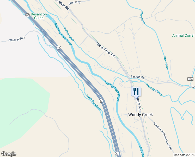 map of restaurants, bars, coffee shops, grocery stores, and more near 822 Twining Flats Road in Aspen