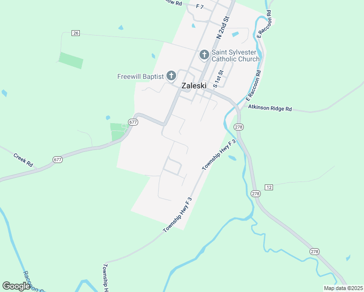map of restaurants, bars, coffee shops, grocery stores, and more near 107 Hickory Street in Zaleski