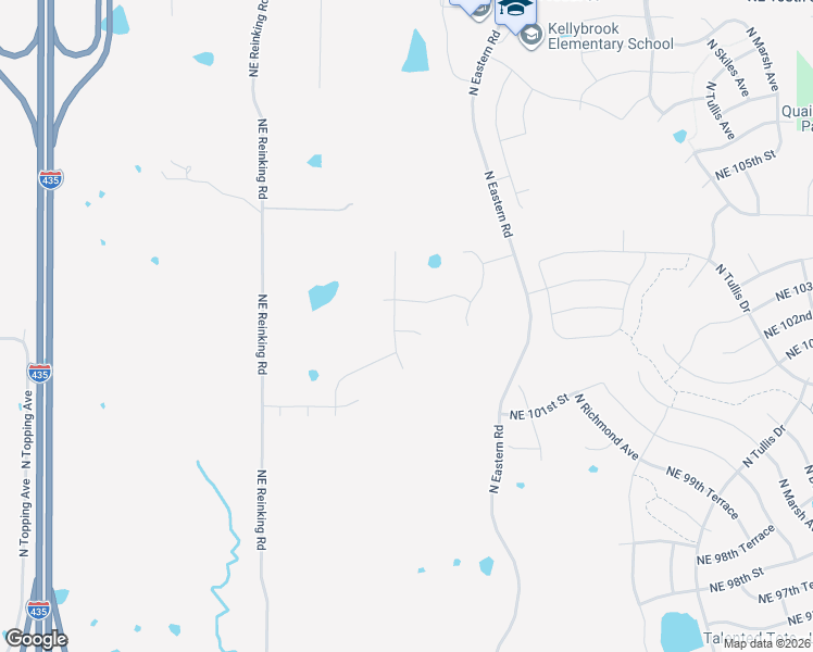 map of restaurants, bars, coffee shops, grocery stores, and more near 10201 Northeast Reinking Road in Kansas City