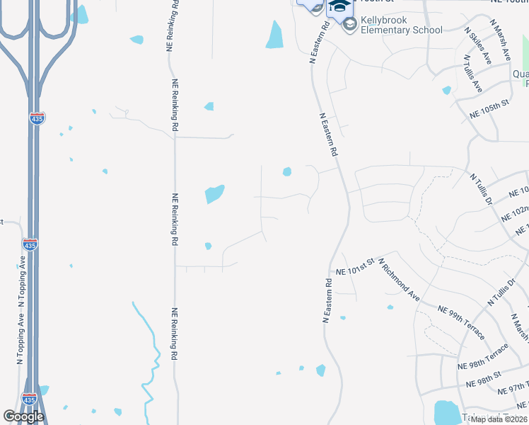 map of restaurants, bars, coffee shops, grocery stores, and more near 10201 Northeast Reinking Road in Kansas City