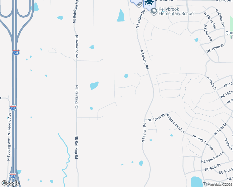 map of restaurants, bars, coffee shops, grocery stores, and more near 10201 Northeast Reinking Road in Kansas City