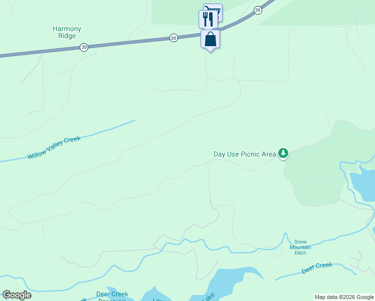 map of restaurants, bars, coffee shops, grocery stores, and more near 19818 Scotts Flat Road in Nevada City