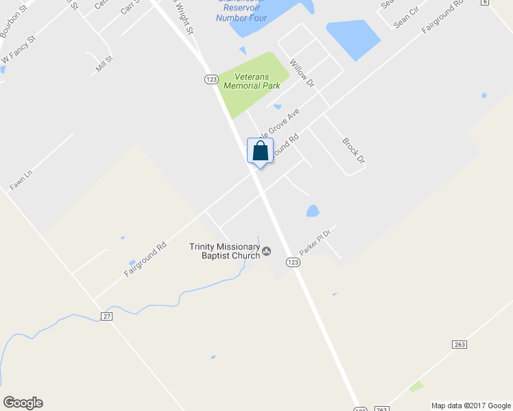 map of restaurants, bars, coffee shops, grocery stores, and more near 7615 Rosewood Drive in Blanchester
