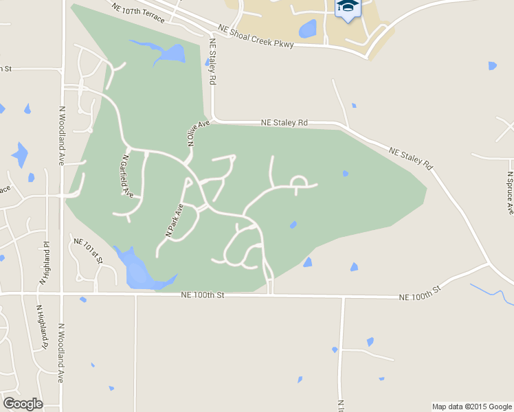 map of restaurants, bars, coffee shops, grocery stores, and more near 2811 Northeast 102nd Terrace in Kansas City