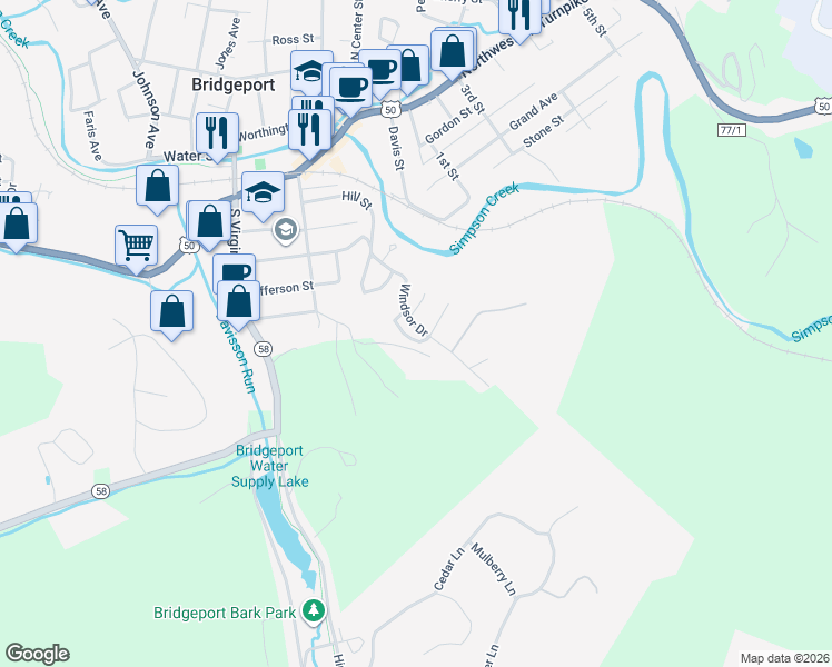 map of restaurants, bars, coffee shops, grocery stores, and more near 2 Stratford Court in Bridgeport