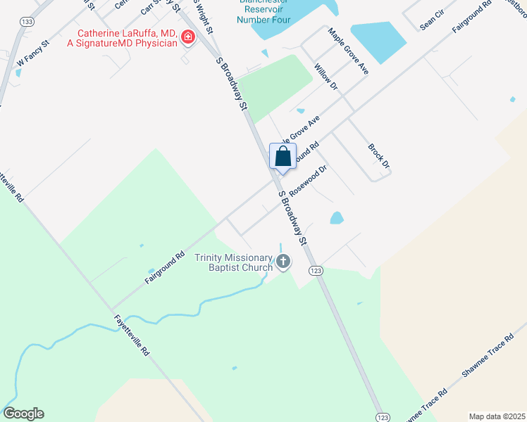 map of restaurants, bars, coffee shops, grocery stores, and more near 7630 Rosewood Drive in Blanchester