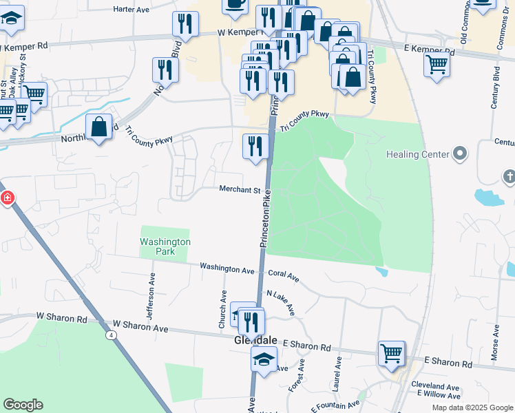 map of restaurants, bars, coffee shops, grocery stores, and more near in 