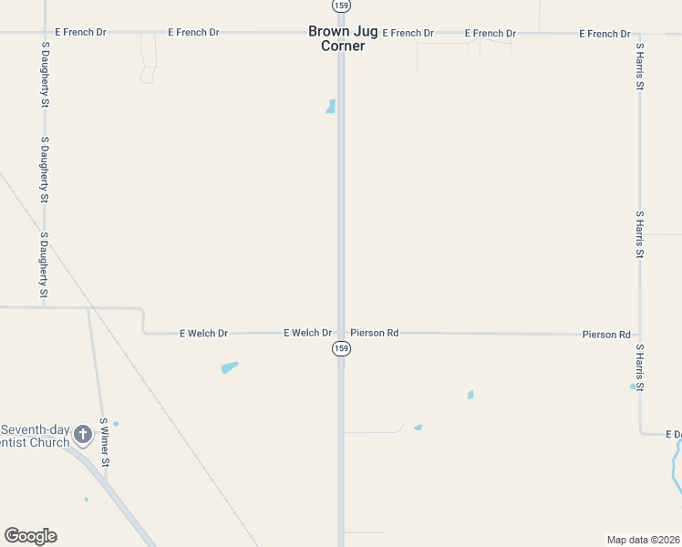 map of restaurants, bars, coffee shops, grocery stores, and more near State Road 159 in Lewis