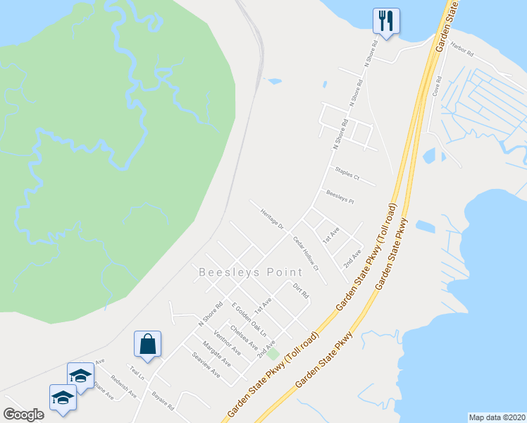 map of restaurants, bars, coffee shops, grocery stores, and more near 6 Heritage Drive in Marmora