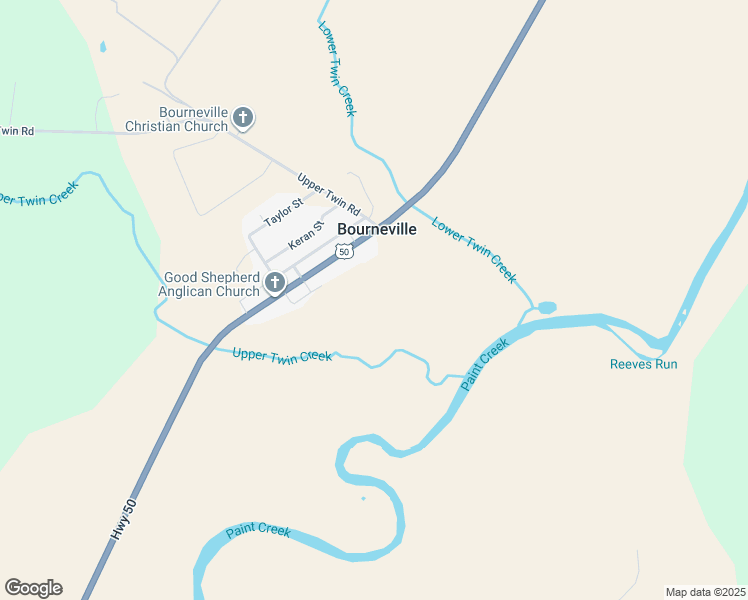 map of restaurants, bars, coffee shops, grocery stores, and more near in Bourneville